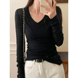 Women Long Sleeve T Shirt Thin Perspective Summer Solid Slim Casual Shirts Female Pullovers Basic Tee Y2k Clothes