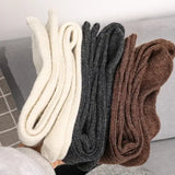 Women’s Long Cashmere Socks – Over-the-Knee Wool & Cotton Thigh-High Stockings