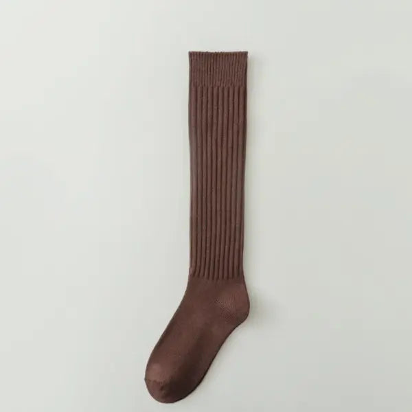 Women’s Long Cashmere Socks – Over-the-Knee Wool & Cotton Thigh-High Stockings - style 03 / 50 cm Calf