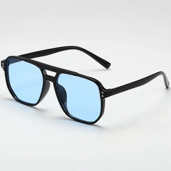 Retro Polygon Sunglasses for Women Men Square Fashion Frames - Blue