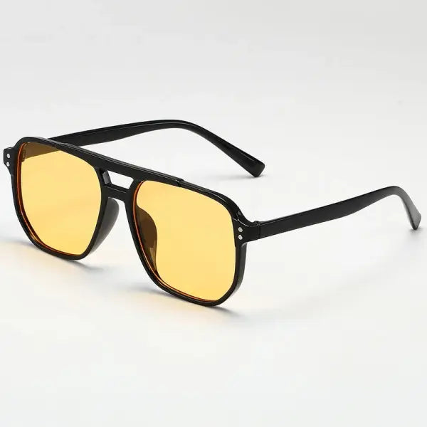 Retro Polygon Sunglasses for Women Men Square Fashion Frames - Yellow