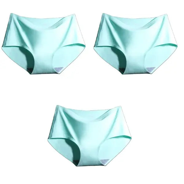 Women Panties XXL Seamless Ice Silk Briefs Breathable Drop Shipping - Green Green Green / M / 3pcs