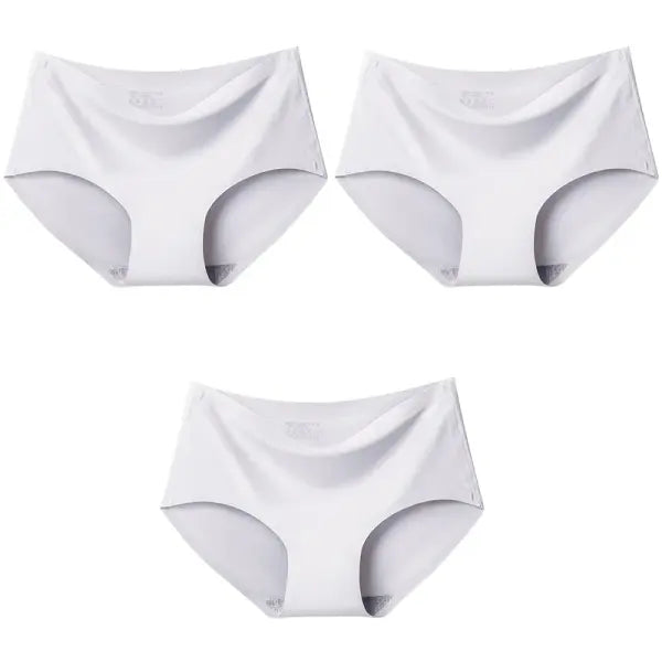 Women Panties XXL Seamless Ice Silk Briefs Breathable Drop Shipping - White White White / 4XL / 3pcs