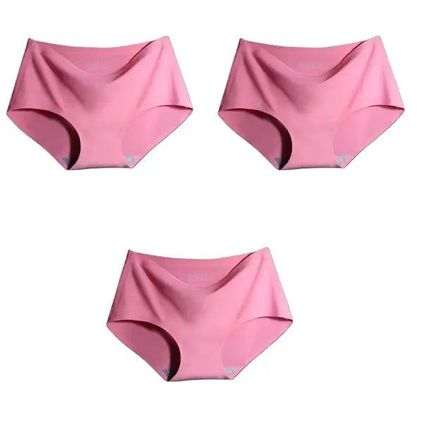 Women Panties XXL Seamless Ice Silk Briefs Breathable Drop Shipping - Rose Rose Rose / M / 3pcs
