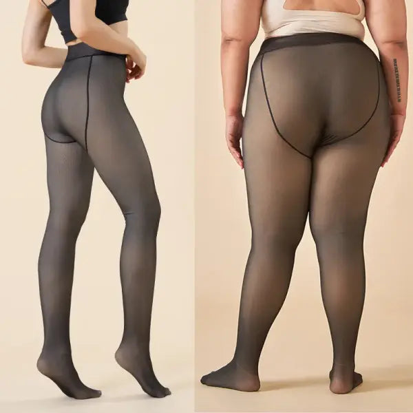 Women’s Winter Thermal Pantyhose – High Waist Plus Size Translucent Thick Elastic Tights