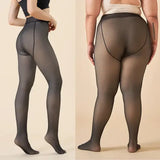 Women’s Winter Thermal Pantyhose – High Waist Plus Size Translucent Thick Elastic Tights