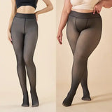Women’s Winter Thermal Pantyhose – High Waist Plus Size Translucent Thick Elastic Tights