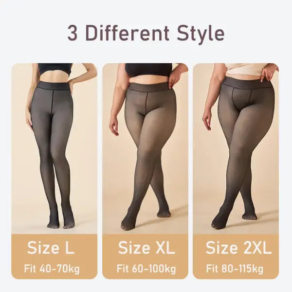 Women’s Winter Thermal Pantyhose – High Waist Plus Size Translucent Thick Elastic Tights