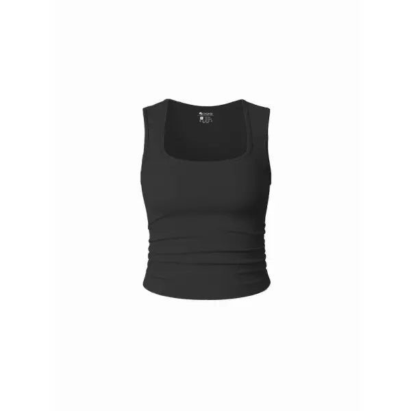 Women Ribbed Tank Top Summer Casual Vest - Black / S