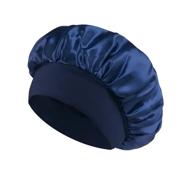 Women Satin Bonnet Hair Bonnet for Sleeping Hair Care Silk Bonnets Solid Wide-brimmed Sleeping Hat with Elastic Soft