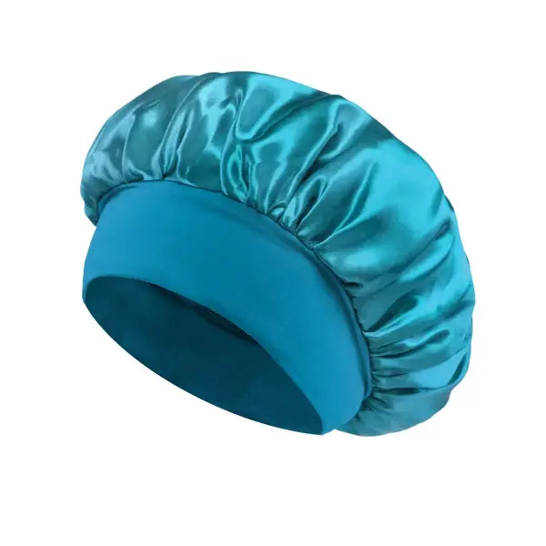 Women Satin Bonnet Hair Bonnet for Sleeping Hair Care Silk Bonnets Solid Wide-brimmed Sleeping Hat with Elastic Soft