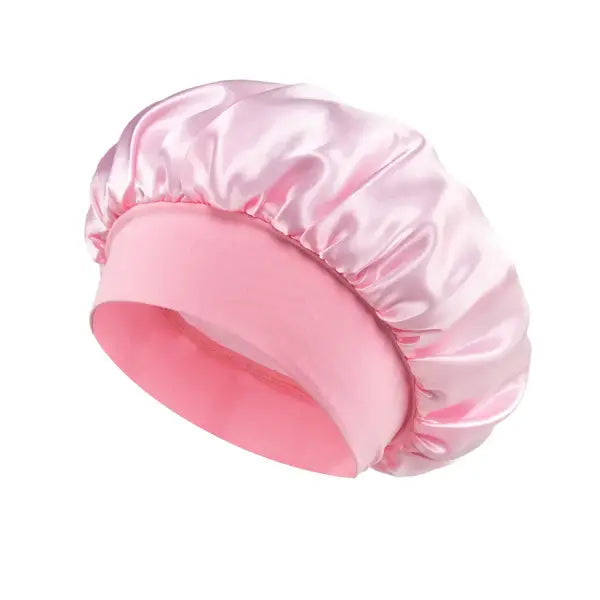 Women Satin Bonnet Hair Bonnet for Sleeping Hair Care Silk Bonnets Solid Wide-brimmed Sleeping Hat with Elastic Soft