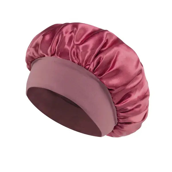 Women Satin Bonnet Hair Bonnet for Sleeping Hair Care Silk Bonnets Solid Wide-brimmed Sleeping Hat with Elastic Soft