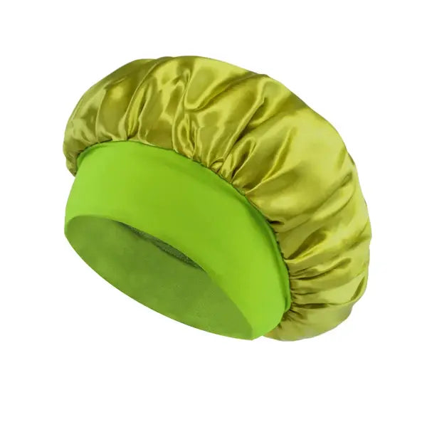 Women Satin Bonnet Hair Bonnet for Sleeping Hair Care Silk Bonnets Solid Wide-brimmed Sleeping Hat with Elastic Soft