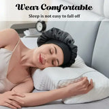 Women Satin Bonnet Hair Bonnet for Sleeping Hair Care Silk Bonnets Solid Wide-brimmed Sleeping Hat with Elastic Soft