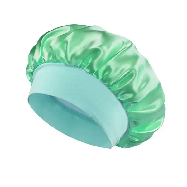 Women Satin Bonnet Hair Bonnet for Sleeping Hair Care Silk Bonnets Solid Wide-brimmed Sleeping Hat with Elastic Soft