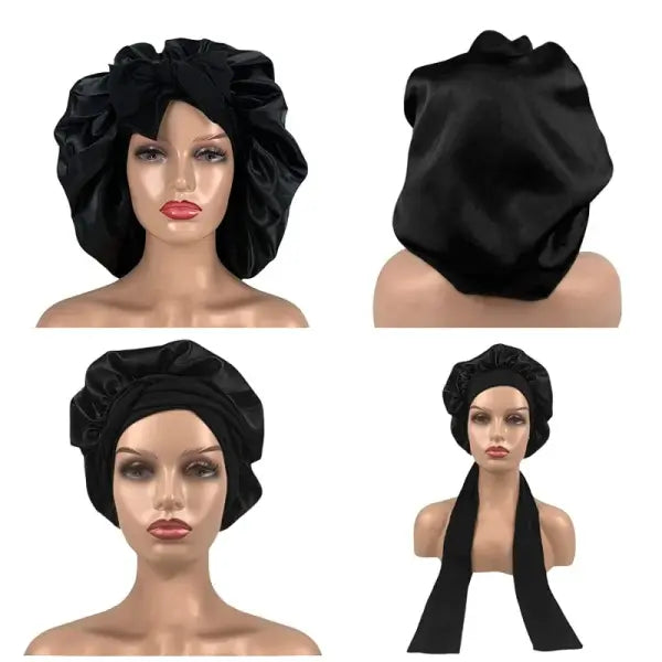 Women Satin Solid Sleeping Hat Night Sleep Cap Hair Care Bonnet Nightcap For Women Men Unisex Cap Bonnet De Nuit Shower