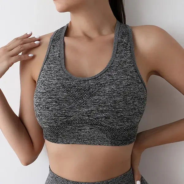 Women Sports Bra Top Push Up Fitness Yoga Bra Underwear Sport Tops For Women Breathable Running Vest Gym Wear - gray