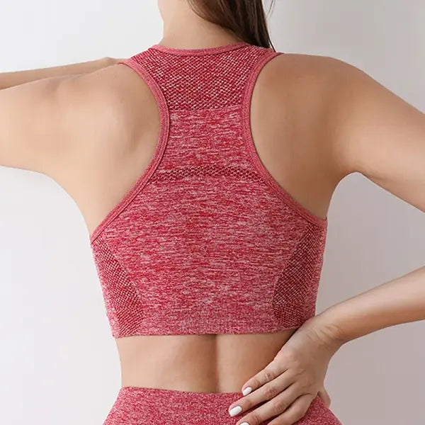 Women Sports Bra Top Push Up Fitness Yoga Bra Underwear Sport Tops For Women Breathable Running Vest Gym Wear - red