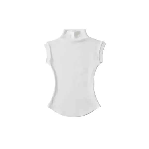 Women’s Sexy Sleeveless Turtleneck Top - Slim Fit Summer Pullover & Casual Streetwear Basic