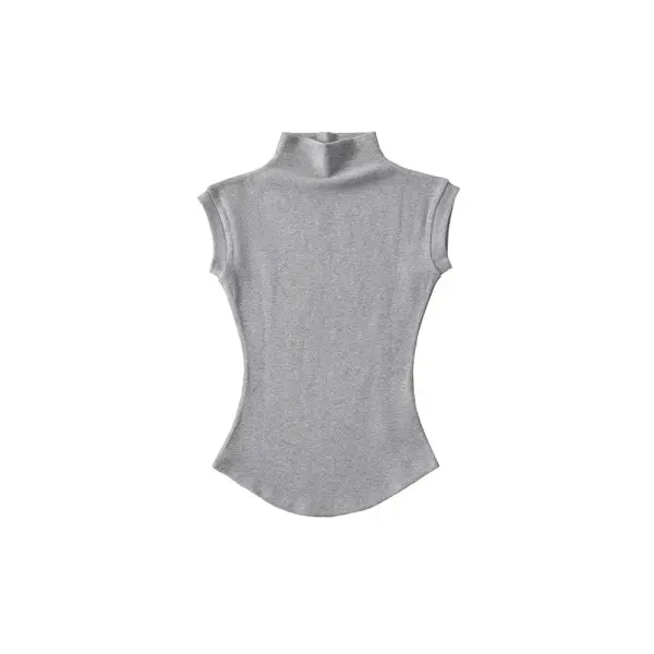 Women’s Sexy Sleeveless Turtleneck Top - Slim Fit Summer Pullover & Casual Streetwear Basic