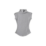 Women’s Sexy Sleeveless Turtleneck Top - Slim Fit Summer Pullover & Casual Streetwear Basic