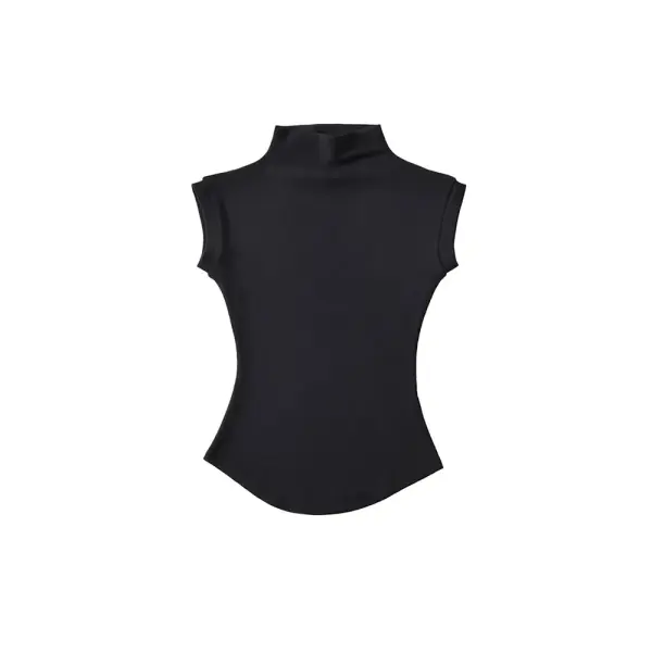 Women’s Sexy Sleeveless Turtleneck Top - Slim Fit Summer Pullover & Casual Streetwear Basic