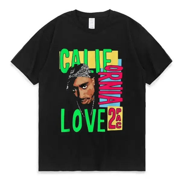 Women T-shirt Rapper Tupac Tops Hip Hop Streetwear Graphic T Shirts Oversized Short Sleeves Tee Men T Shirt