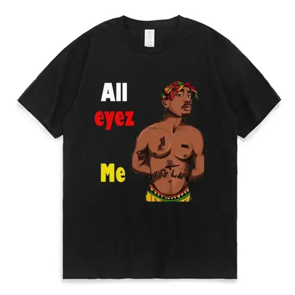 Women T-shirt Rapper Tupac Tops Hip Hop Streetwear Graphic T Shirts Oversized Short Sleeves Tee Men T Shirt