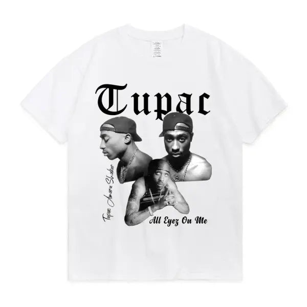 Women T-shirt Rapper Tupac Tops Hip Hop Streetwear Graphic T Shirts Oversized Short Sleeves Tee Men T Shirt