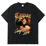Women T-shirt Rapper Tupac Tops Hip Hop Streetwear Graphic T Shirts Oversized Short Sleeves Tee Men T Shirt