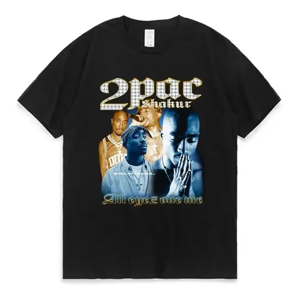 Women T-shirt Rapper Tupac Tops Hip Hop Streetwear Graphic T Shirts Oversized Short Sleeves Tee Men T Shirt