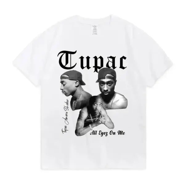 Women T-shirt Rapper Tupac Tops Hip Hop Streetwear Graphic T Shirts Oversized Short Sleeves Tee Men T Shirt