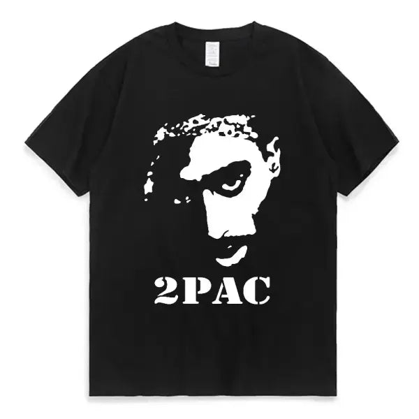 Women T-shirt Rapper Tupac Tops Hip Hop Streetwear Graphic T Shirts Oversized Short Sleeves Tee Men T Shirt
