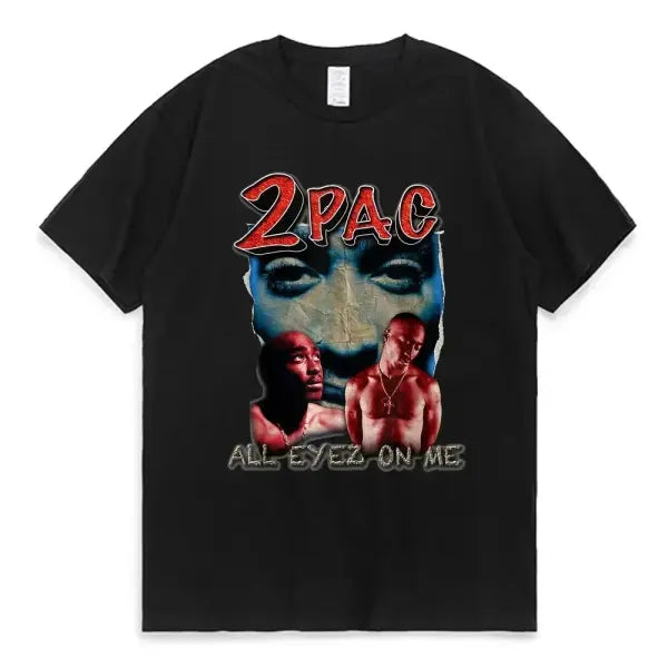 Women T-shirt Rapper Tupac Tops Hip Hop Streetwear Graphic T Shirts Oversized Short Sleeves Tee Men T Shirt