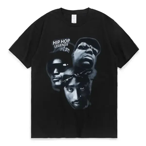 Women T-shirt Rapper Tupac Tops Hip Hop Streetwear Graphic T Shirts Oversized Short Sleeves Tee Men T Shirt
