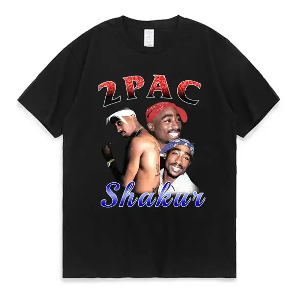 Women T-shirt Rapper Tupac Tops Hip Hop Streetwear Graphic T Shirts Oversized Short Sleeves Tee Men T Shirt