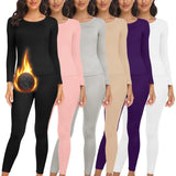 Women Thermal Underwear Set Fleece Lined Keep Warm