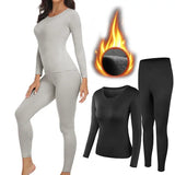 Women Thermal Underwear Set Fleece Lined Keep Warm
