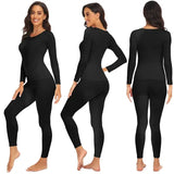 Women Thermal Underwear Set Fleece Lined Keep Warm