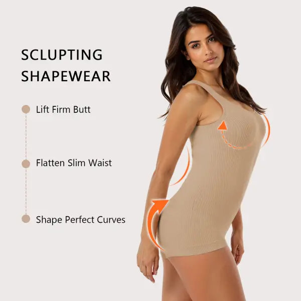 Women Waist Trainer Bodysuit Black – Tummy Control Slimming Shapewear - None