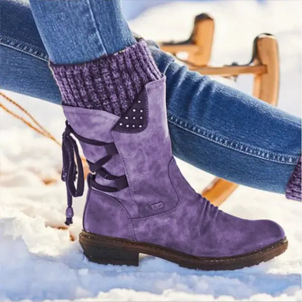 Women Winter Boots Mid-Calf Snow Boots - Hair Remover
