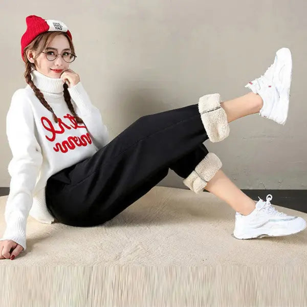 Women’s Winter Fleece Leggings – Thick Warm Plus Size Long Pants Casual Solid Color Trousers