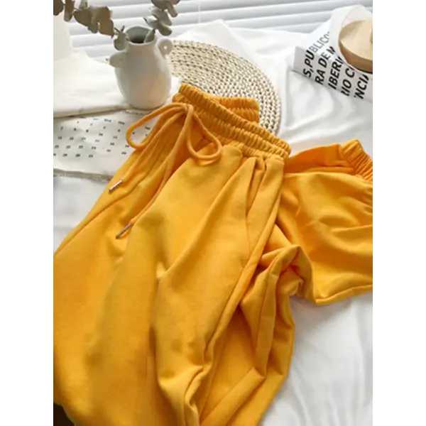 Women’s Winter Fleece Leggings – Thick Warm Plus Size Long Pants Casual Solid Color Trousers - Yellow / XXL