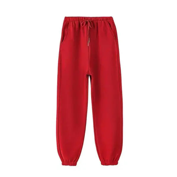 Women’s Winter Fleece Leggings – Thick Warm Plus Size Long Pants Casual Solid Color Trousers - Red / L