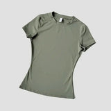Women’s Seamless Yoga Sport T-Shirt: Short Sleeve Fitness Gym Top & Running Activewear - LightGreen / L