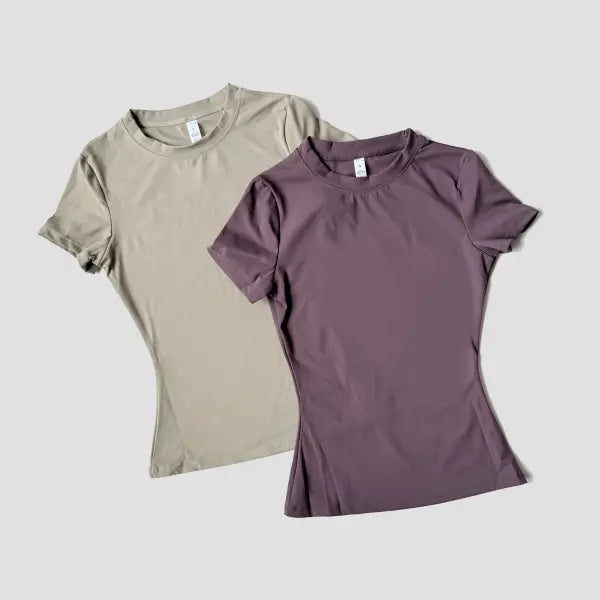Women’s Seamless Yoga Sport T-Shirt: Short Sleeve Fitness Gym Top & Running Activewear