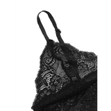 Women’s 2 Piece Sexy Lace Pajama Set See-Through Bralette Cami Top and Shorts Breathable Sleepwear Plus Size Summer