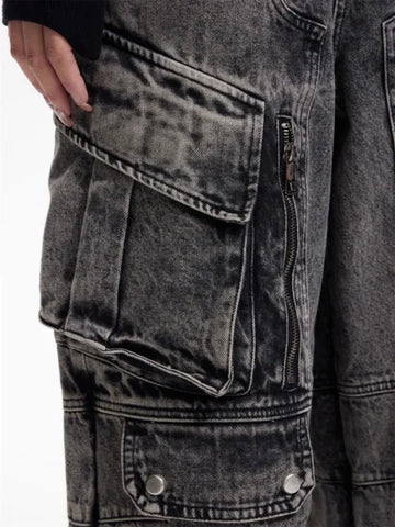 Women's 2000s Y2K Cargo Jeans - Baggy Techwear Vintage Hip Hop Trousers - Himpall