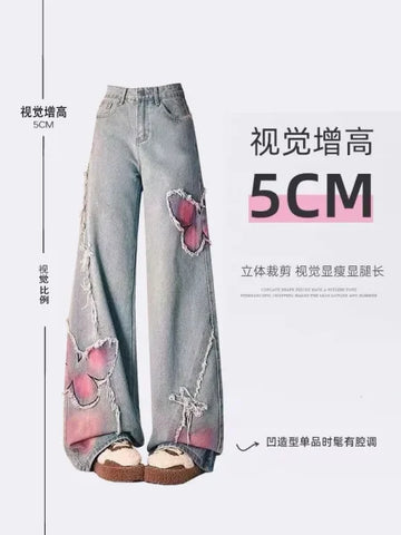 Women’s Baggy Y2K Jeans - High Waist Vintage Embroidered Denim - Himpall